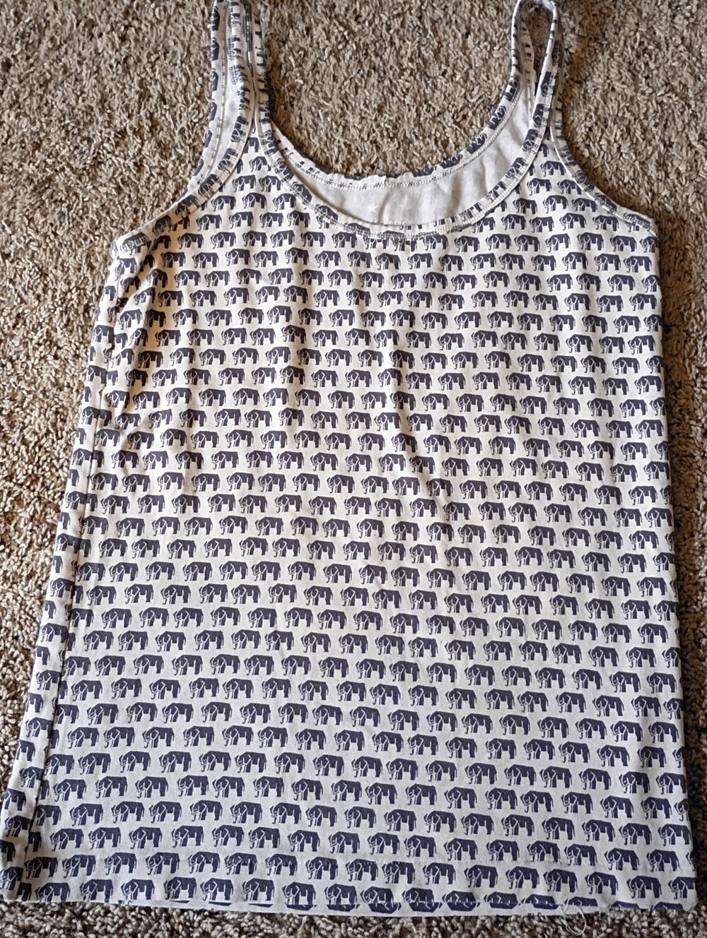 Women’s White Elephant Print Tank Top